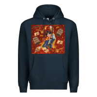 Navy wizard boy with magic items Premium Hoodie - TumblerDesignByShophia