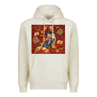 Oatmeal Heather wizard boy with magic items Premium Hoodie - TumblerDesignByShophia