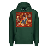 Sports Green wizard boy with magic items Premium Hoodie - TumblerDesignByShophia
