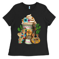 Black mexican hot coffee cup Ladies Tee - FaDigitalArtStudio