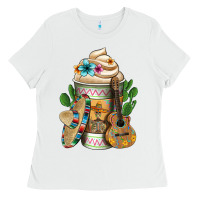 White mexican hot coffee cup Ladies Tee - FaDigitalArtStudio