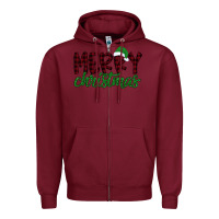 Burgundy Merry Christmas Zipper Hoodie - Bettercallsaul