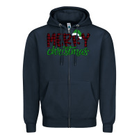 Navy Merry Christmas Zipper Hoodie - Bettercallsaul