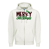 Oatmeal Heather Merry Christmas Zipper Hoodie - Bettercallsaul