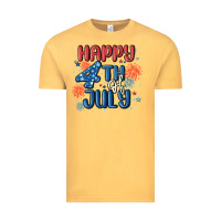 Vintage Mustard happy 4th of july Vintage Tee - MaliasSmallBusiness
