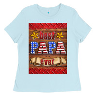 Baby Blue best papa ever air freshener Ladies Tee - HRA Design Shop