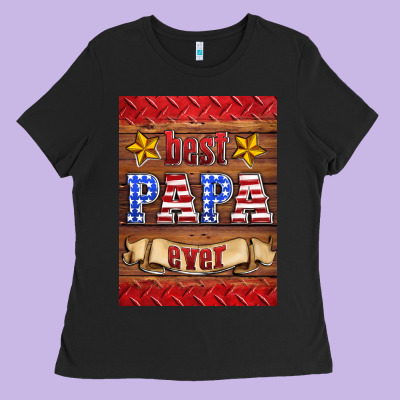 Best Papa Ever Air Freshener Ladies Tee Designed By Hra Design Shop
