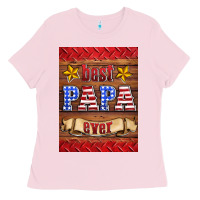 Bubblegum Pink best papa ever air freshener Ladies Tee - HRA Design Shop