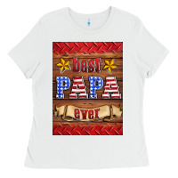 White best papa ever air freshener Ladies Tee - HRA Design Shop