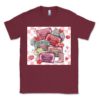 Burgundy valentine's day cassette tapes Classic Tee - MaliasSmallBusiness