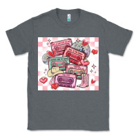 Charcoal Heather valentine's day cassette tapes Classic Tee - MaliasSmallBusiness
