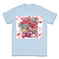 Dusty Blue valentine's day cassette tapes Classic Tee - MaliasSmallBusiness