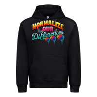 Black Normalize our differences Autism Urban Hoodie - FaDigitalArtStudio