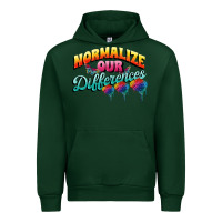 Forest Green Normalize our differences Autism Urban Hoodie - FaDigitalArtStudio