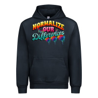 Navy Normalize our differences Autism Urban Hoodie - FaDigitalArtStudio