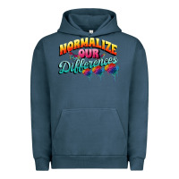 Pigment Midnight Navy Normalize our differences Autism Urban Hoodie - FaDigitalArtStudio