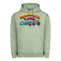 Pigment Oil Green Normalize our differences Autism Urban Hoodie - FaDigitalArtStudio