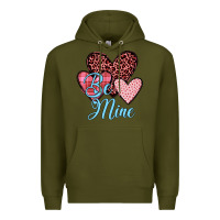 Army Green hearts be mine Premium Hoodie - JahusDesignShop
