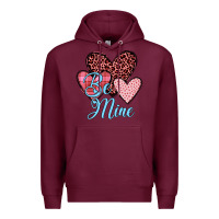Burgundy hearts be mine Premium Hoodie - JahusDesignShop