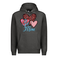 Charcoal Heather hearts be mine Premium Hoodie - JahusDesignShop