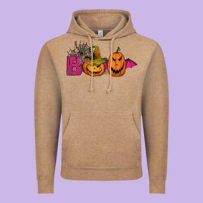 Boo Pumpkins Vintage Hoodie Designed By Jasminsmagicworld