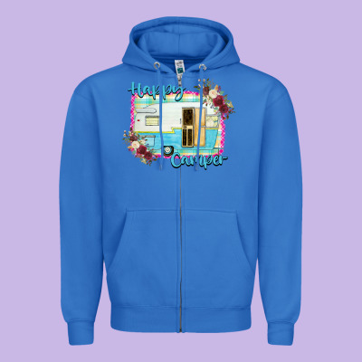 Happy Camper Zipper Hoodie Designed By Bettercallsaul