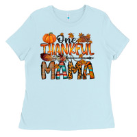 Baby Blue one thankful mama Ladies Tee - RacoonDesign