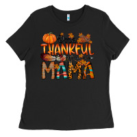 Black one thankful mama Ladies Tee - RacoonDesign