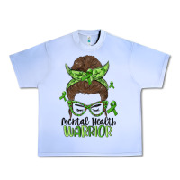 Grape Ice messy bun mental health warrior Urban Heavy Tee - MaliasSmallBusiness