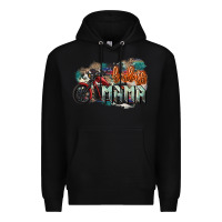 Black Badass Mama motorcycle Premium Hoodie - HowdyJamesFarm