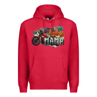 Cardinal Badass Mama motorcycle Premium Hoodie - HowdyJamesFarm