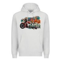 Dove Grey Badass Mama motorcycle Premium Hoodie - HowdyJamesFarm