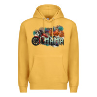 Mustard Badass Mama motorcycle Premium Hoodie - HowdyJamesFarm