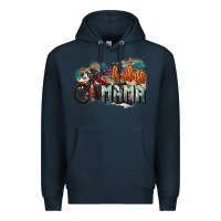Navy Badass Mama motorcycle Premium Hoodie - HowdyJamesFarm