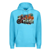 Ocean Blue Badass Mama motorcycle Premium Hoodie - HowdyJamesFarm