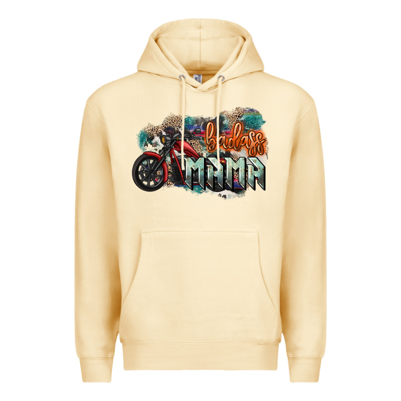 Badass Mama Motorcycle Premium Hoodie by HowdyJamesFarm | Teevron