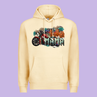 Badass Mama Motorcycle Premium Hoodie Designed By Howdyjamesfarm