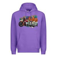 Purple Badass Mama motorcycle Premium Hoodie - HowdyJamesFarm