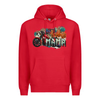 Red Badass Mama motorcycle Premium Hoodie - HowdyJamesFarm