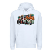 White Badass Mama motorcycle Premium Hoodie - HowdyJamesFarm