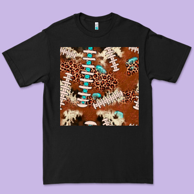 Football Leopard Gemstone Seamless Pattern Premium Tee Designed By Jahusdesignshop