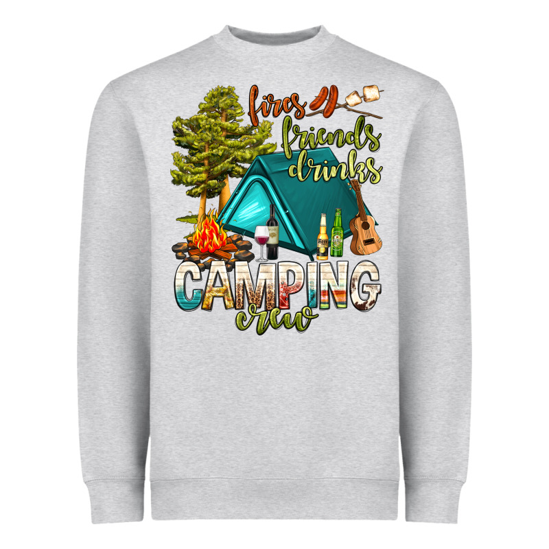 Fires Friends Drinks Camping Crew Heavyweight Sweatshirt by NancyCooperArtShop | Teevron