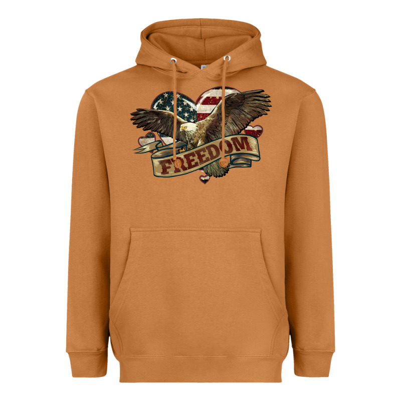 Freedom America Eagle 4th Of July Heavyweight Hoodie by HowdyJamesFarm | Teevron