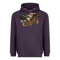 Plum Freedom America Eagle 4th of july Heavyweight Hoodie - HowdyJamesFarm
