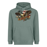 Sage Freedom America Eagle 4th of july Heavyweight Hoodie - HowdyJamesFarm