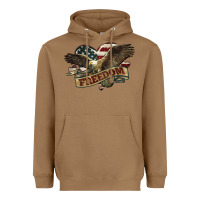 Toasted Coconut Freedom America Eagle 4th of july Heavyweight Hoodie - HowdyJamesFarm