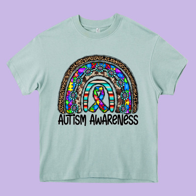 Autism Awareness Heavy Core Tee Designed By Cowhidedigitalart