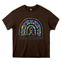 Chocolate Brown autism awareness Heavy Core Tee - CowhideDigitalArt