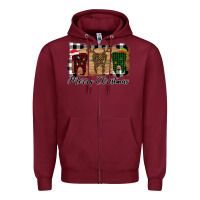 Burgundy Merry Christmas Teeth Zipper Hoodie - Bettercallsaul