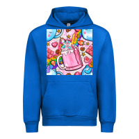 Cobalt unicorn coffe cup and star with rainbow seamless pattern bbs Urban Hoodie - BundleAndBundleShop